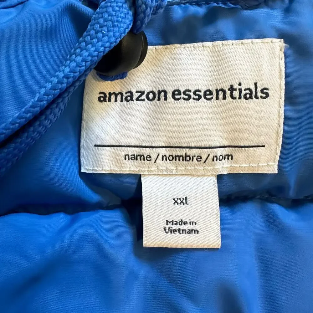 NWOT Amazon Essentials Royal Packable Puffer Jacket Kids XXL